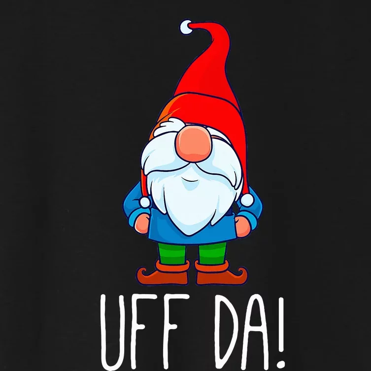 Uff Da Christmas Swedish Tomte Garden Gnome Xmas God Jul Women's Crop Top Tee