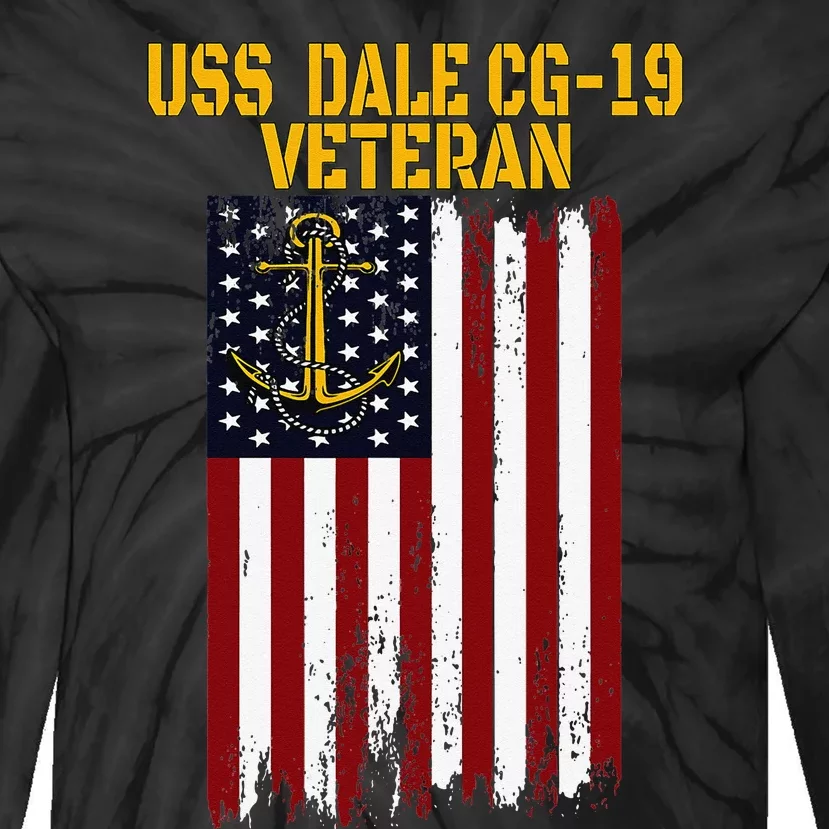 USS Dale CG19 Cruiser Veterans Day Father's Day Tie-Dye Long Sleeve Shirt