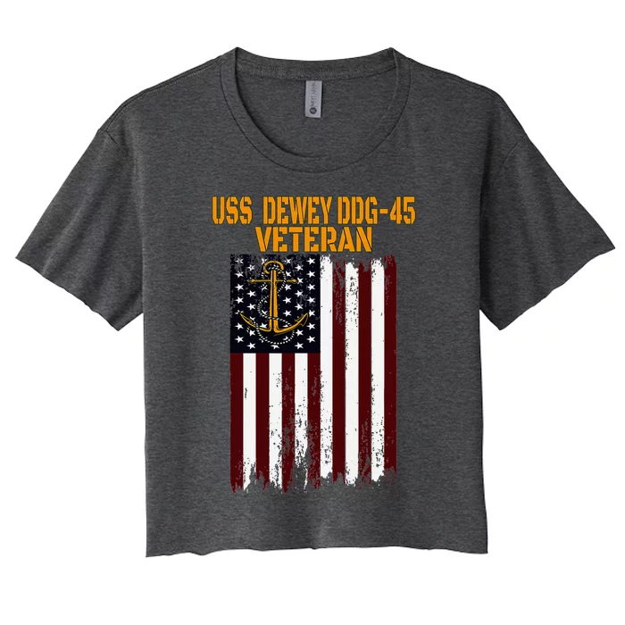 Uss Dewey Ddg 45 Destroyer Veterans Day Women's Crop Top Tee