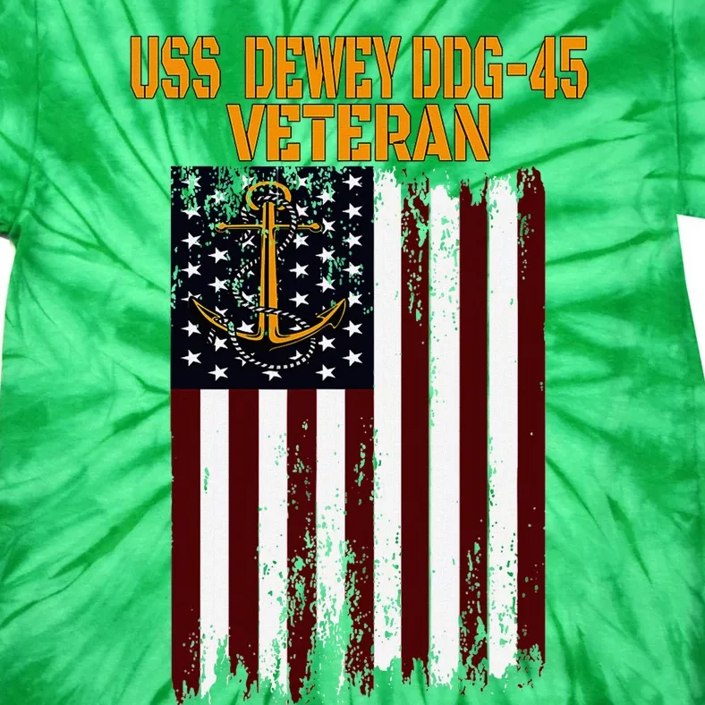 Uss Dewey Ddg 45 Destroyer Veterans Day Tie-Dye T-Shirt