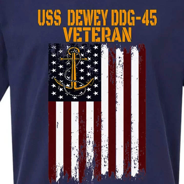 Uss Dewey Ddg 45 Destroyer Veterans Day Sueded Cloud Jersey T-Shirt