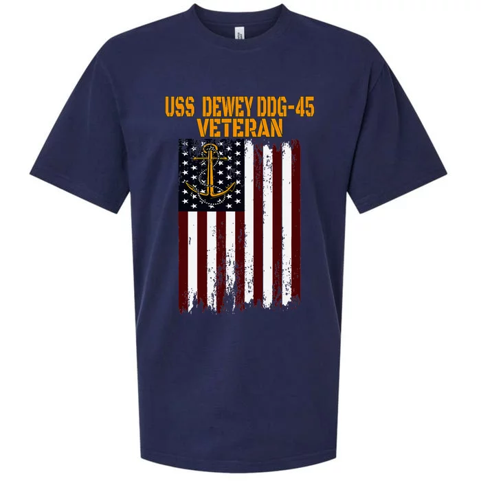 Uss Dewey Ddg 45 Destroyer Veterans Day Sueded Cloud Jersey T-Shirt