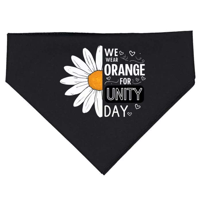 Unity Day Daisy We Wear Orange For Unity Day Antibullying USA-Made Doggie Bandana