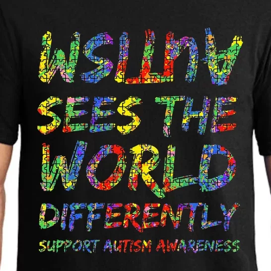 Upside Down Design Autism Sees The World Differently Pajama Set