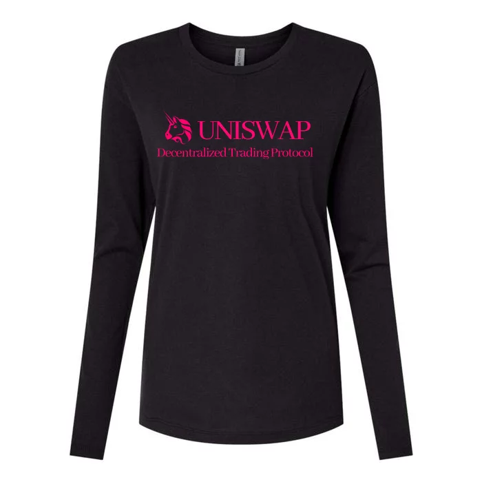 Uniswap Decentralized Exchange Cryptocurrency DeFi Womens Cotton Relaxed Long Sleeve T-Shirt