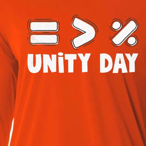 Unity Day Equality Is Greater Than Division Awareness Orange Cooling Performance Long Sleeve Crew