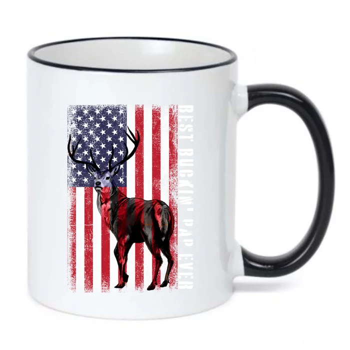 Usa Distressed Flag Best Buckin Pap Deer Hunting Fathers Day Gift Black Color Changing Mug