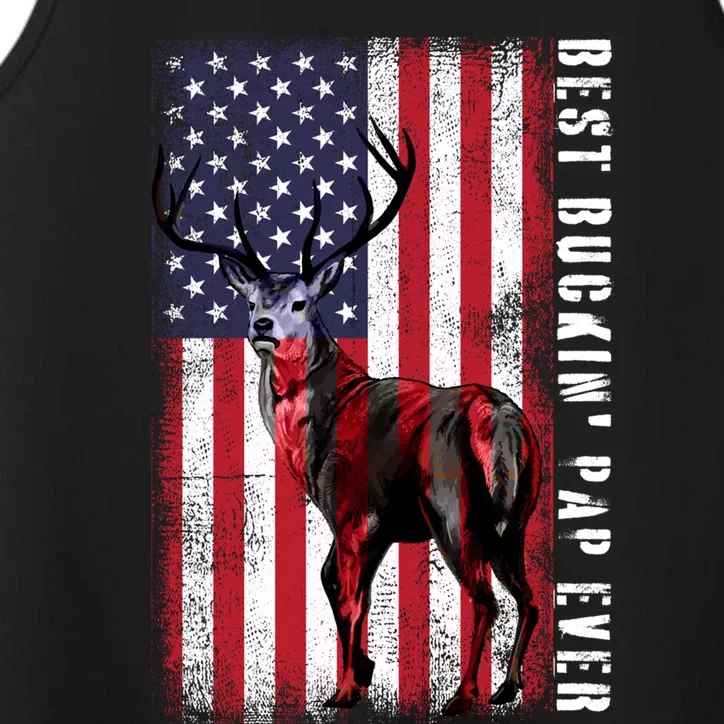 Usa Distressed Flag Best Buckin Pap Deer Hunting Fathers Day Gift Performance Tank