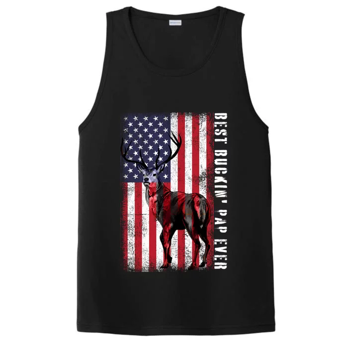 Usa Distressed Flag Best Buckin Pap Deer Hunting Fathers Day Gift Performance Tank