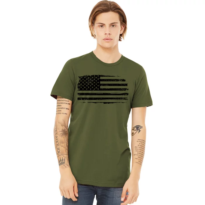 USA Distressed Flag Grunge Patriotic American Merica Pride Premium T-Shirt