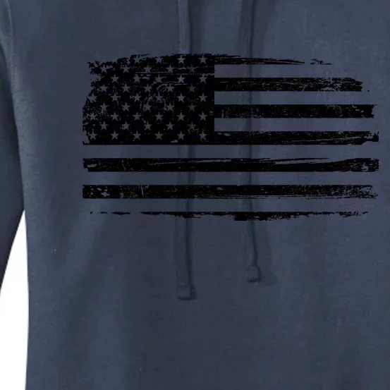 USA Distressed Flag Grunge Patriotic American Merica Pride Women's Pullover Hoodie