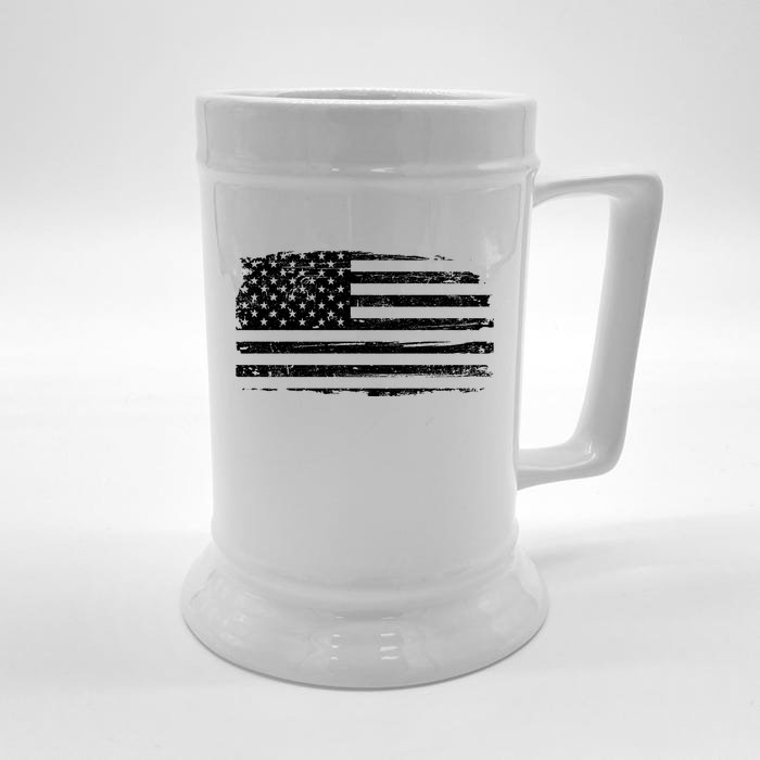 USA Distressed Flag Grunge Patriotic American Merica Pride Front & Back Beer Stein