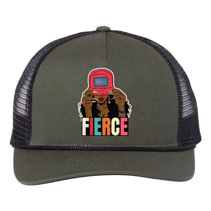 Unapologetically Dope Fierce Black Afro Black History Retro Rope Trucker Hat Cap