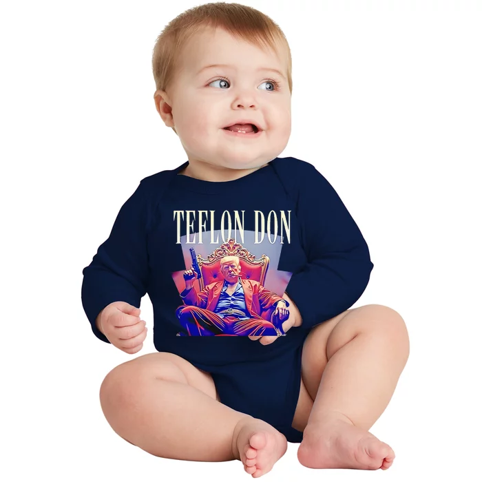 Untouchable Don – Funny Trump Baby Long Sleeve Bodysuit