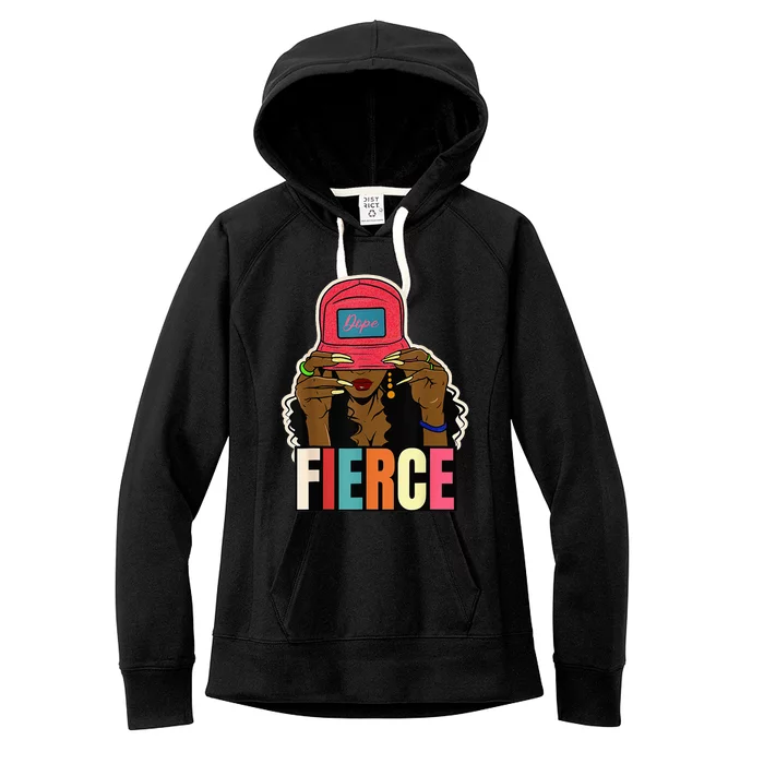 Unapologetically Dope Fierce Black Afro Black History Women's Fleece Hoodie