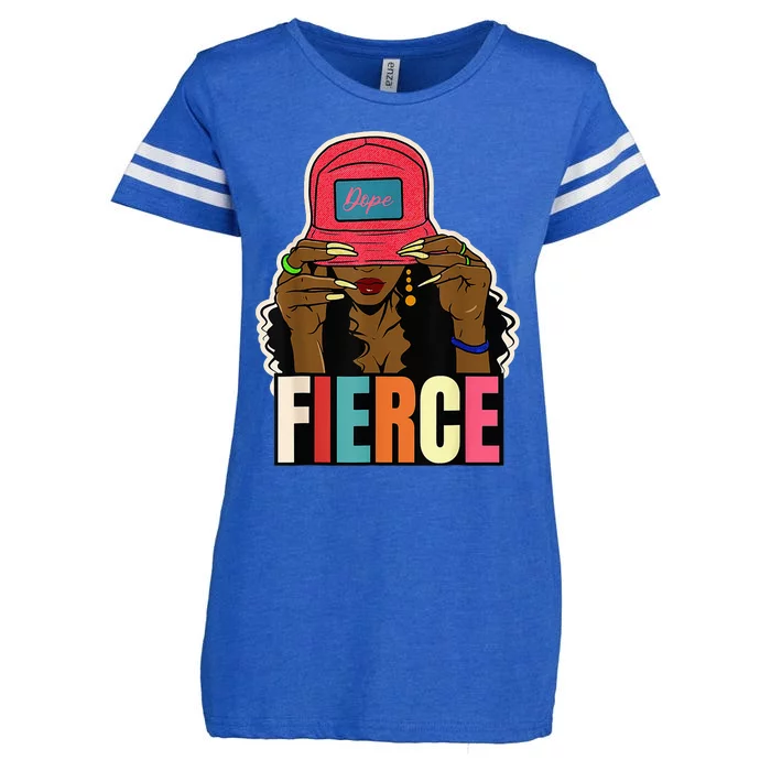 Unapologetically Dope Fierce Black Afro Black History Enza Ladies Jersey Football T-Shirt