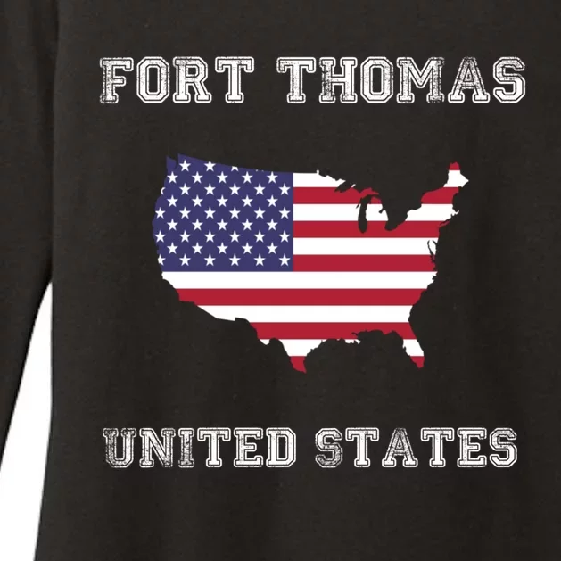 Usa Distressed Flag Fort Thomas Pride Gift Womens CVC Long Sleeve Shirt