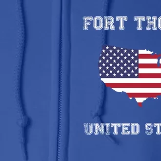 Usa Distressed Flag Fort Thomas Pride Gift Full Zip Hoodie