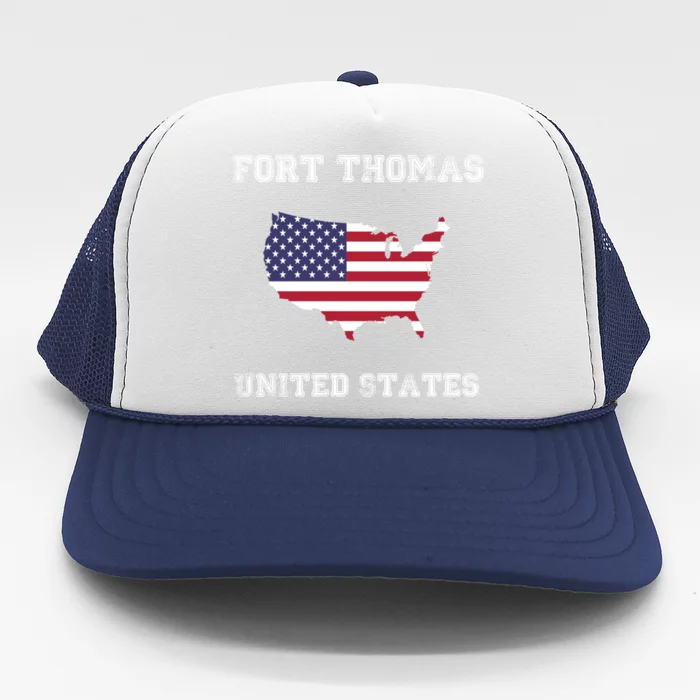 Usa Distressed Flag Fort Thomas Pride Gift Trucker Hat