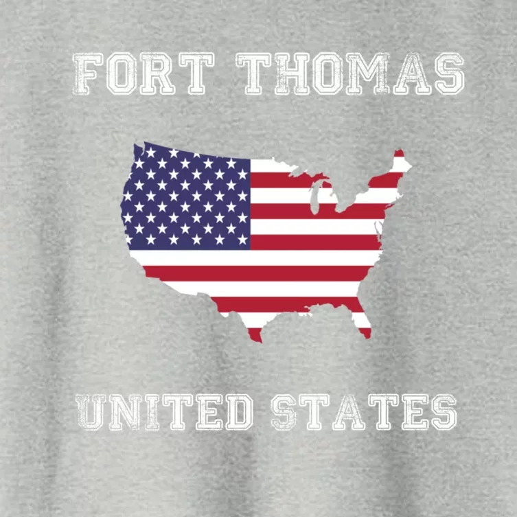 Usa Distressed Flag Fort Thomas Pride Gift Women's Crop Top Tee