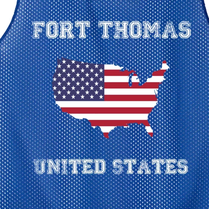 Usa Distressed Flag Fort Thomas Pride Great Gift Mesh Reversible Basketball Jersey Tank