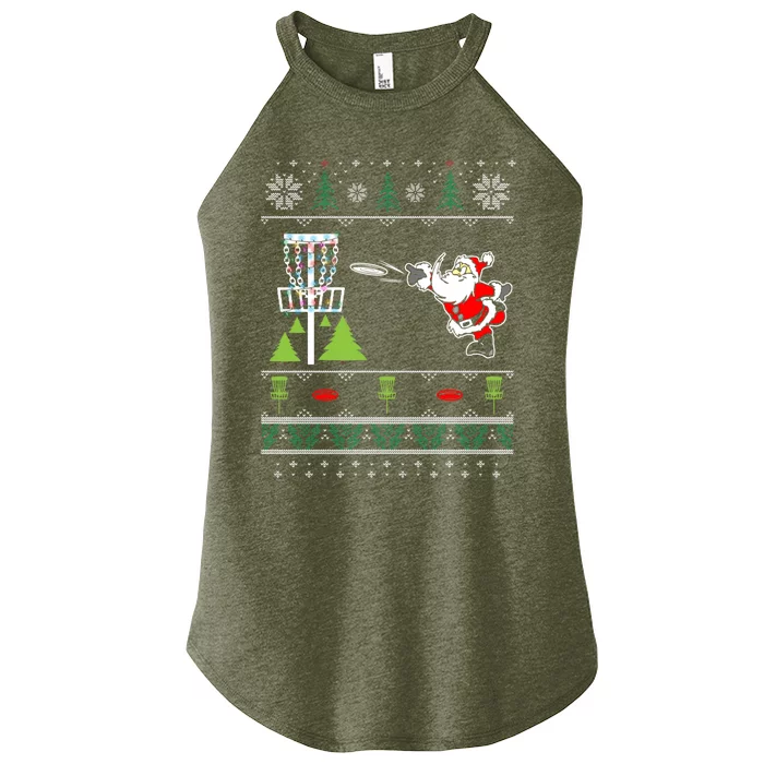 Ugly Disc Golf Santa Christmas Sweater Funny Xmas Frolf Women’s Perfect Tri Rocker Tank