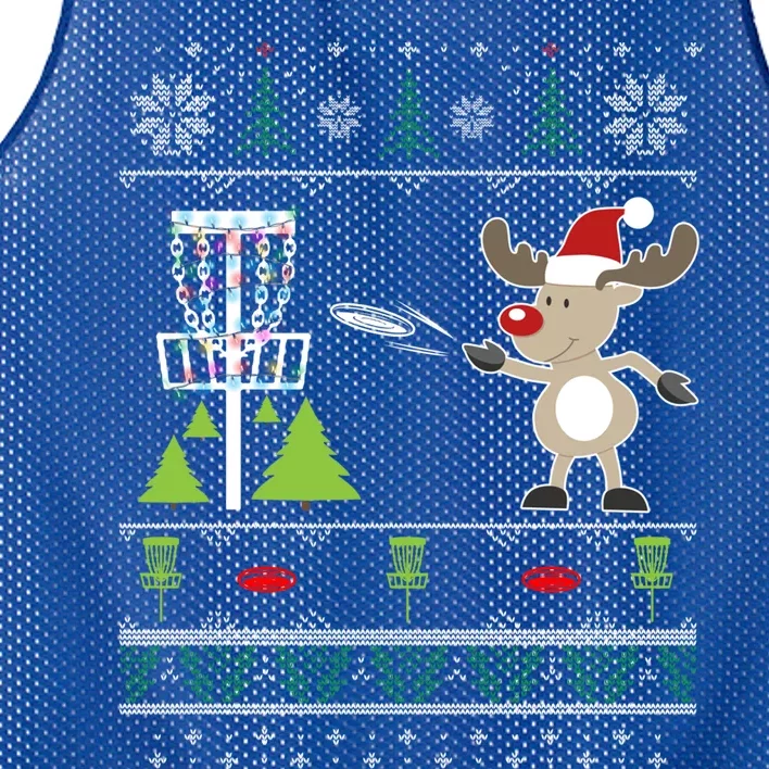 Ugly Disc Golf Christmas Sweater Reindeer Sleigh Frolf Set Gift Mesh Reversible Basketball Jersey Tank