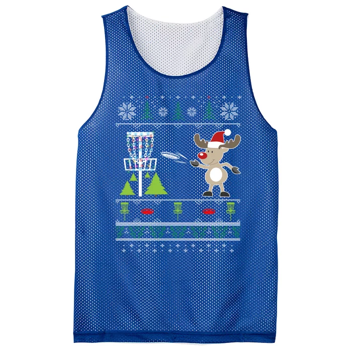 Ugly Disc Golf Christmas Sweater Reindeer Sleigh Frolf Set Gift Mesh Reversible Basketball Jersey Tank