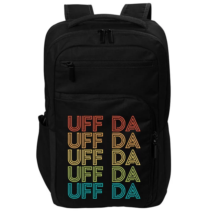 Uff Da Gift Scandinavian Minnesota Norwegian Midwestern Impact Tech Backpack