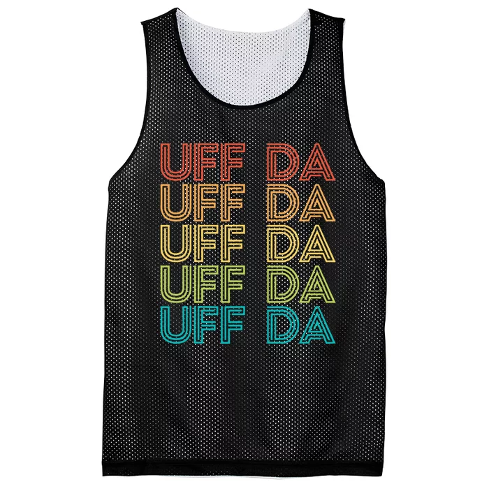 Uff Da Gift Scandinavian Minnesota Norwegian Midwestern Mesh Reversible Basketball Jersey Tank