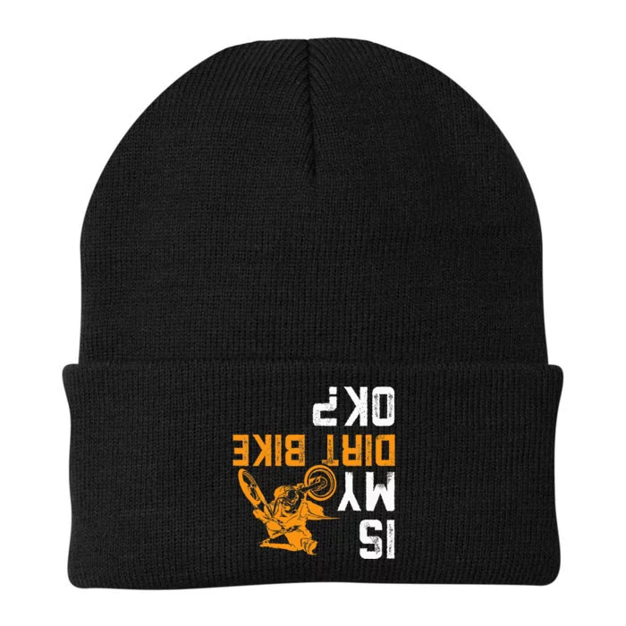 Upside Down Is My Dirt Bike Ok For Dirt Bikers Knit Cap Winter Beanie