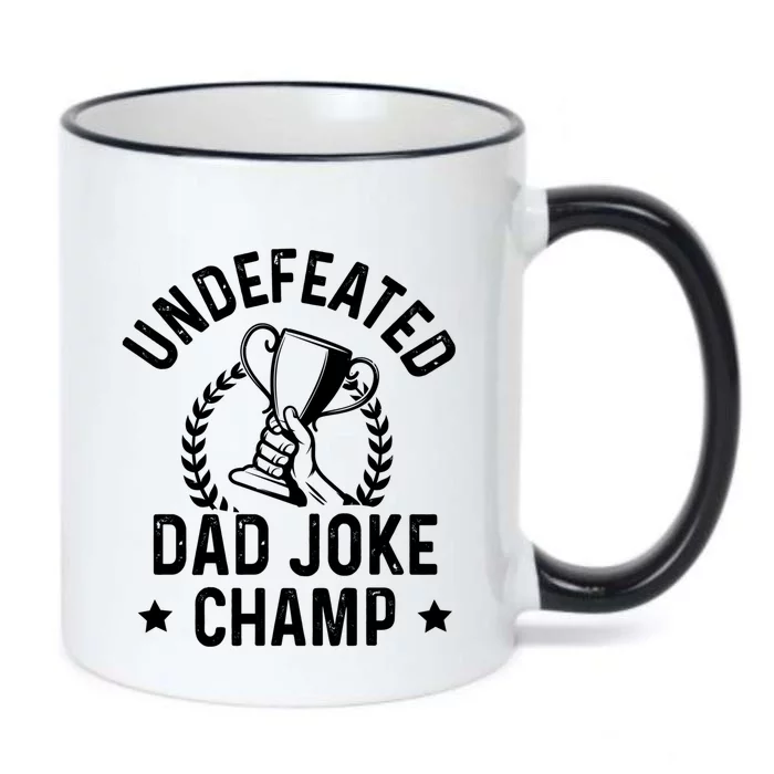 Undefeated Dad Joke Champion Funny Fathers Day Saying Quote Gift Black Color Changing Mug