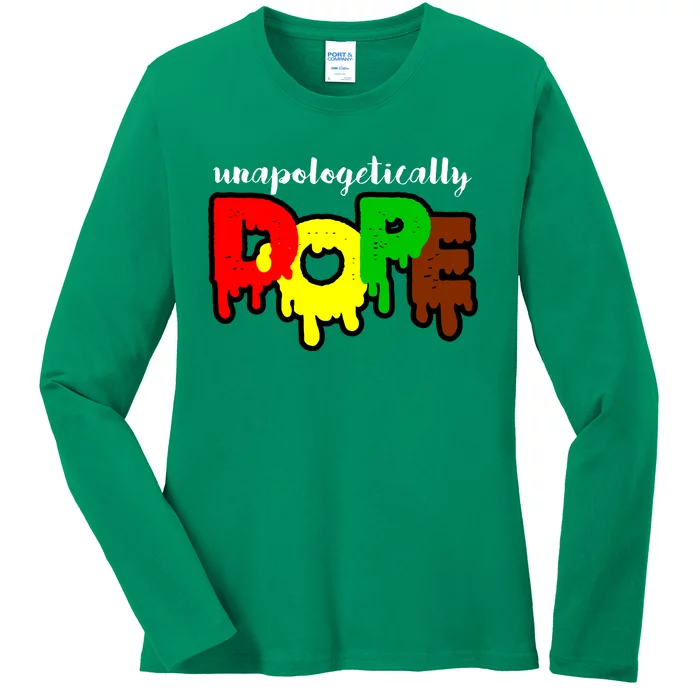 Unapologetically Dope Juneteenth Black History Afro American Ladies Long Sleeve Shirt