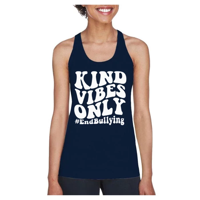 Unity Day Kindness Day Orange Kind Vibes Only End Bullying Women's Racerback Tank