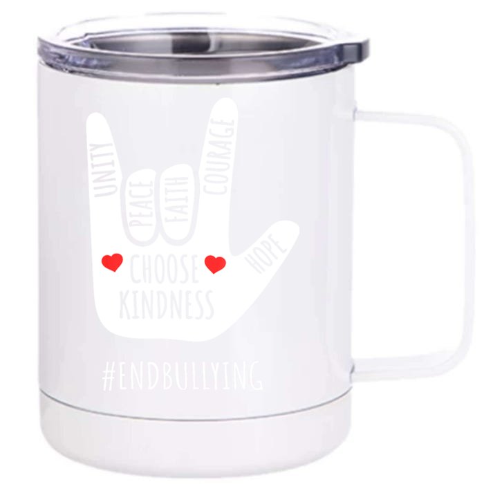 Unity Day Love Sign Hand Gesture End Bullying Orange Front & Back 12oz Stainless Steel Tumbler Cup