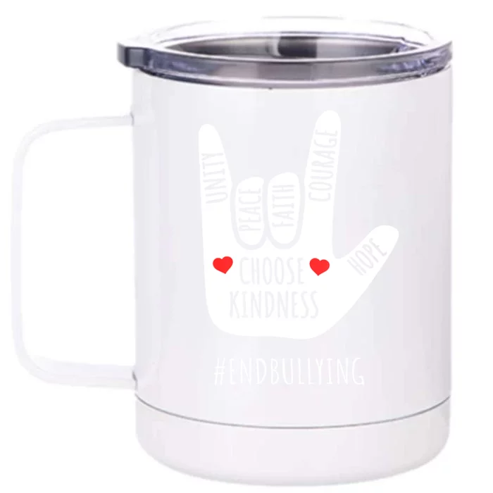 Unity Day Love Sign Hand Gesture End Bullying Orange Front & Back 12oz Stainless Steel Tumbler Cup