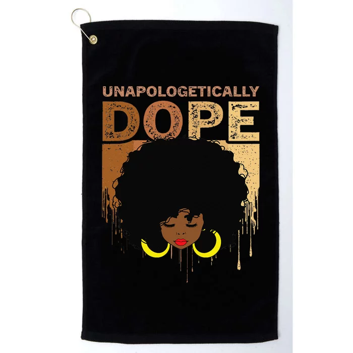 Unapologetically Dope Melanin Black History Month Juneteenth Platinum Collection Golf Towel