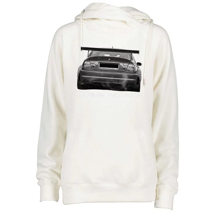 Ultimate Driving Machine Euro E46 M Three Womens Funnel Neck Pullover Hood