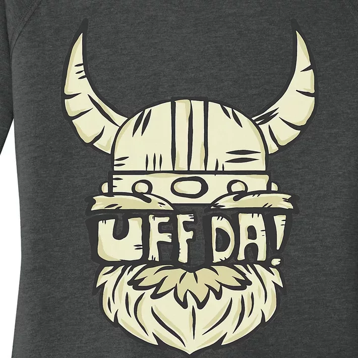 Uff Da Norwegian Quote Scandinavian Helmet Women's Perfect Tri Tunic Long Sleeve Shirt