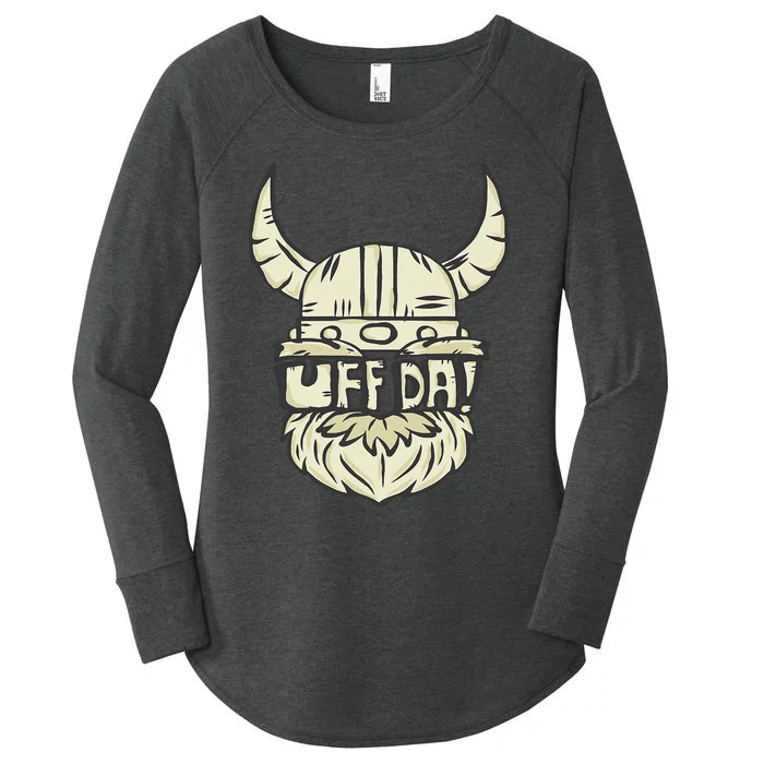 Uff Da Norwegian Quote Scandinavian Helmet Women's Perfect Tri Tunic Long Sleeve Shirt