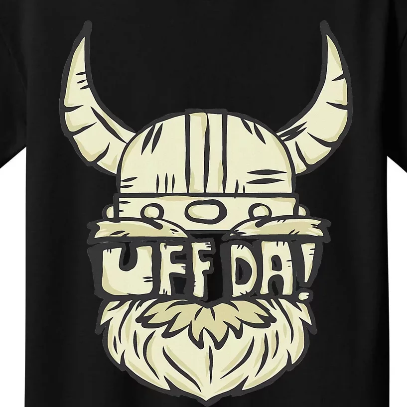 Uff Da Norwegian Quote Scandinavian Helmet Kids T-Shirt