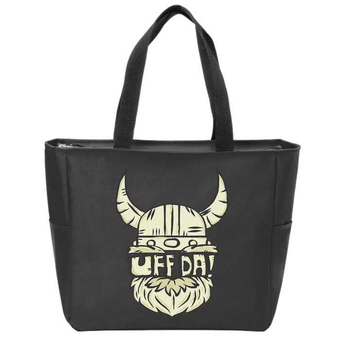 Uff Da Norwegian Quote Scandinavian Helmet Zip Tote Bag