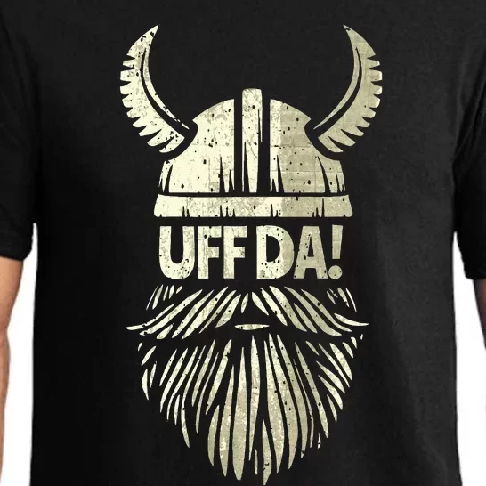 Uff Da Norwegian Quote Scandinavian Viking Helmet Beard Man Pajama Set