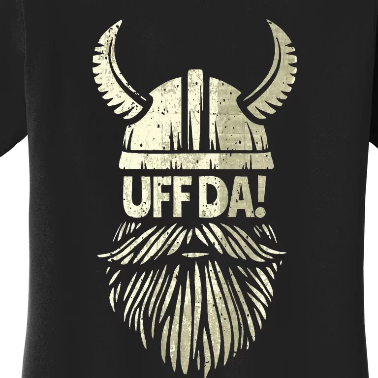 Uff Da Norwegian Quote Scandinavian Viking Helmet Beard Man Women's T-Shirt