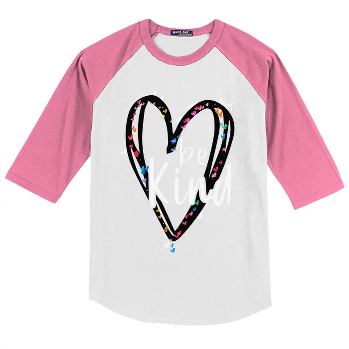 Unity Day Orange Heart Be Kind Anti Bullying Teacher Kids Colorblock Raglan Jersey