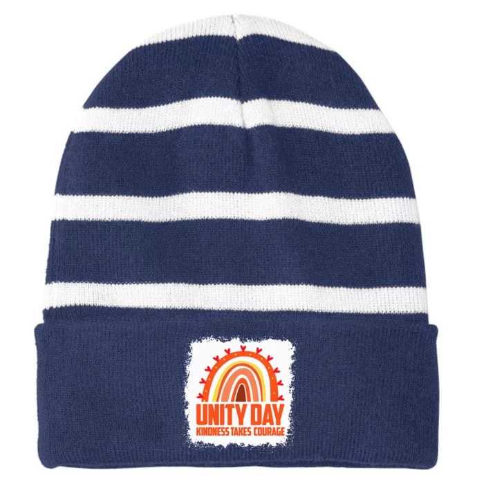 Unity Day Orange Kindness Takes Courage Unity Day Striped Beanie with Solid Band