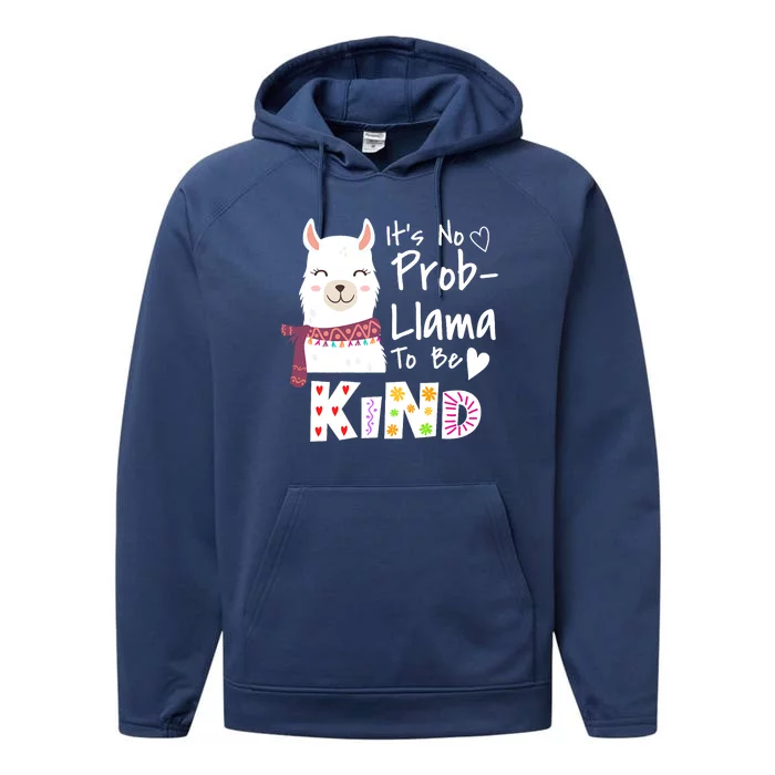 Unity Day Orange No Prob Llama Be Kind Anti Bullying Performance Fleece Hoodie