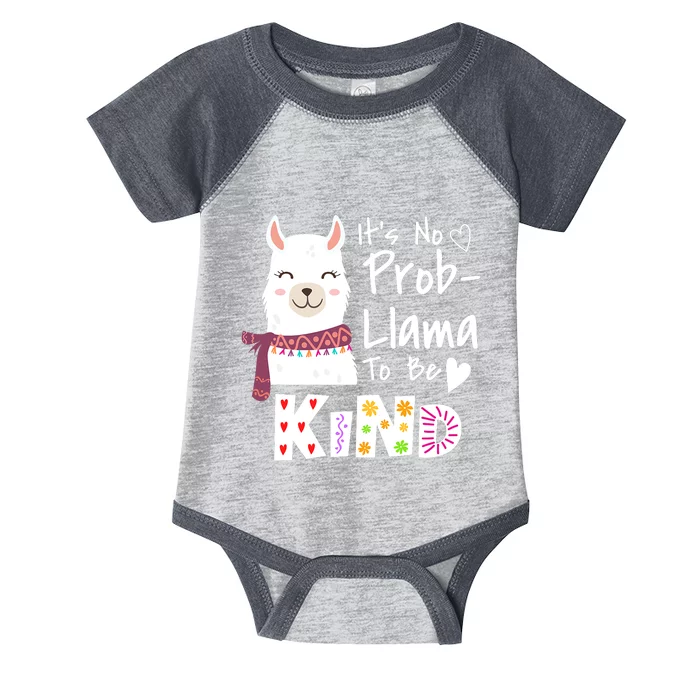 Unity Day Orange No Prob Llama Be Kind Anti Bullying Infant Baby Jersey Bodysuit