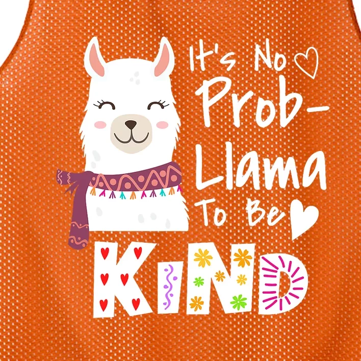 Unity Day Orange No Prob Llama Be Kind Anti Bullying Mesh Reversible Basketball Jersey Tank