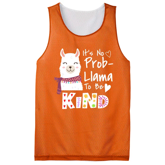 Unity Day Orange No Prob Llama Be Kind Anti Bullying Mesh Reversible Basketball Jersey Tank